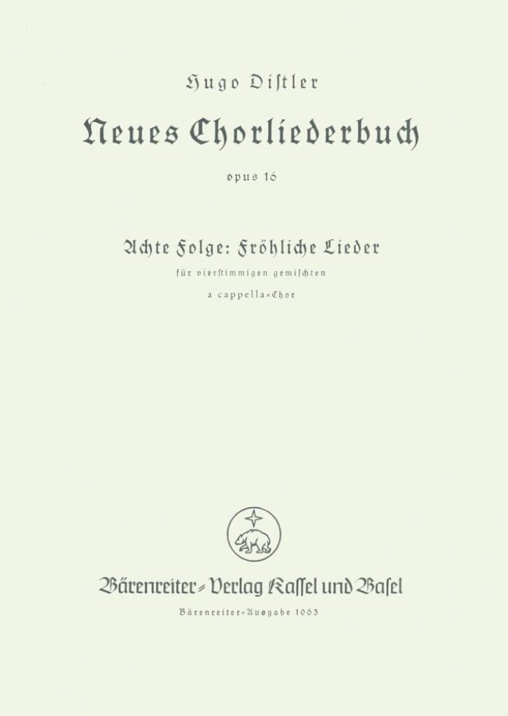 Frohliche Lieder. Neues Chorliederbuch, Folge 8